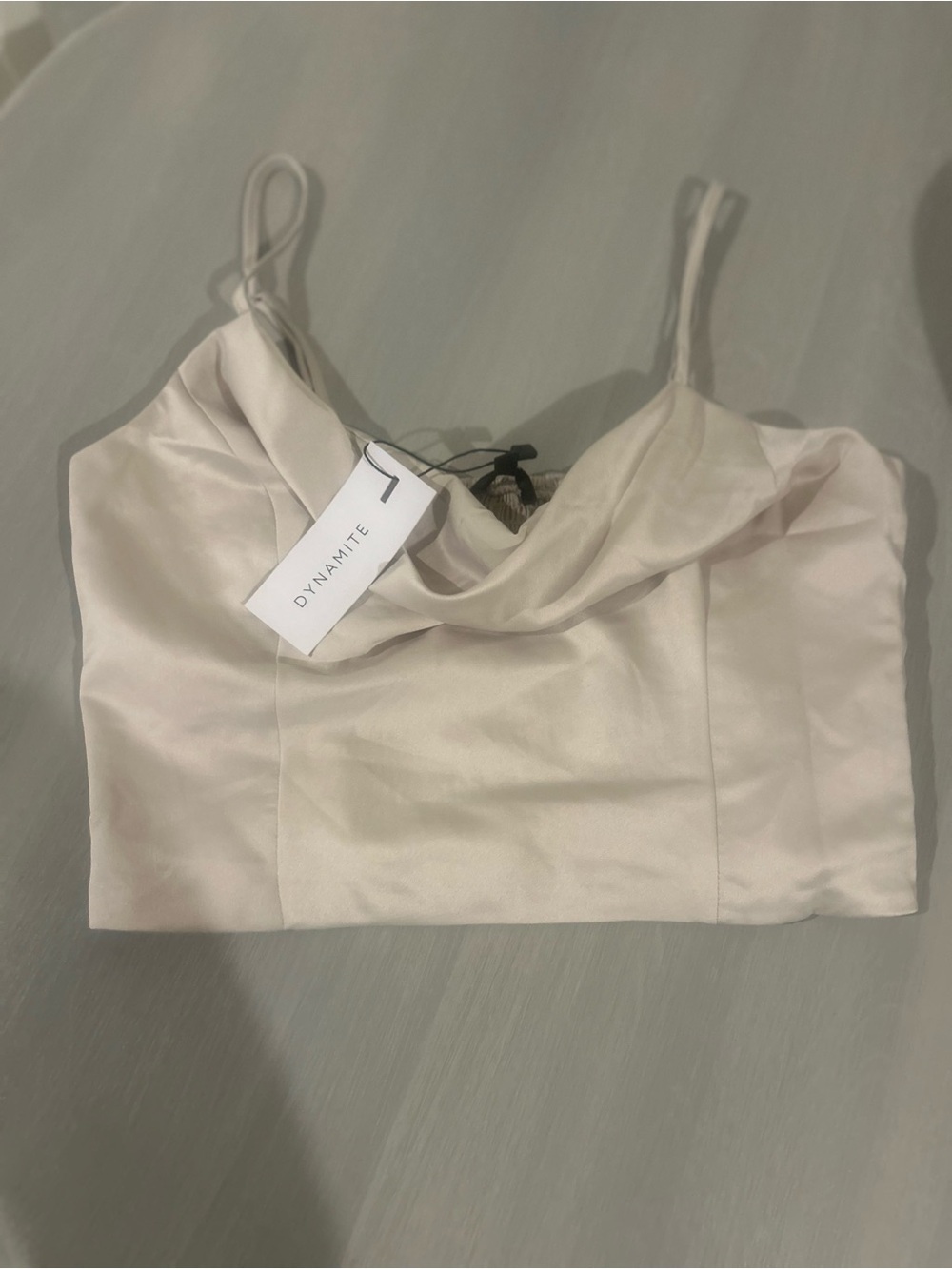 Dynamite Pale Blush Satin Cowl Camisole